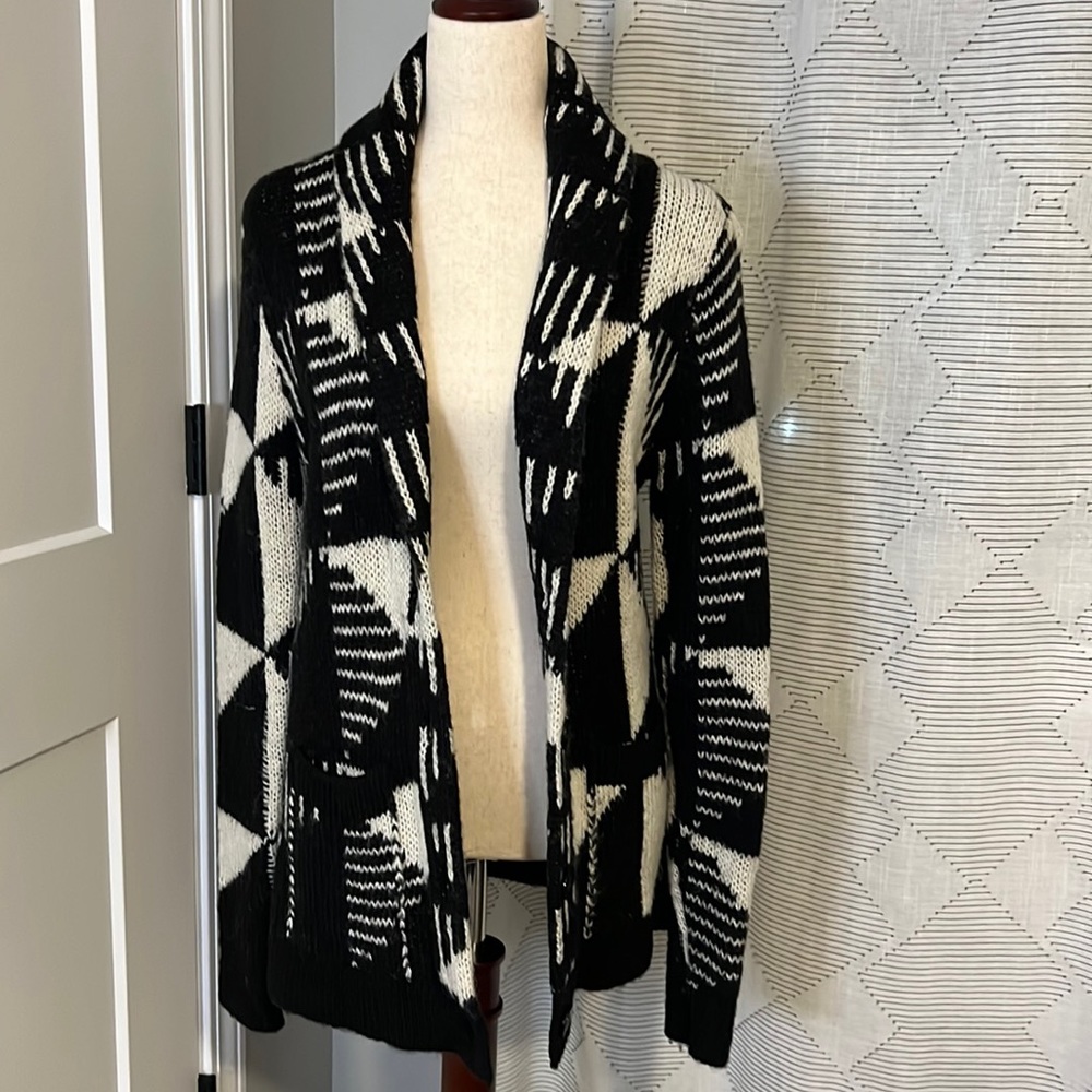 Black & White Cardigan Sweater